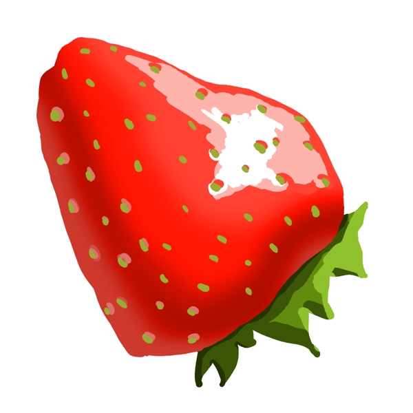 红色的手绘草莓插画