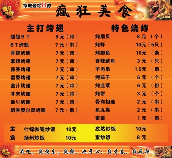 價(jià)目表圖片