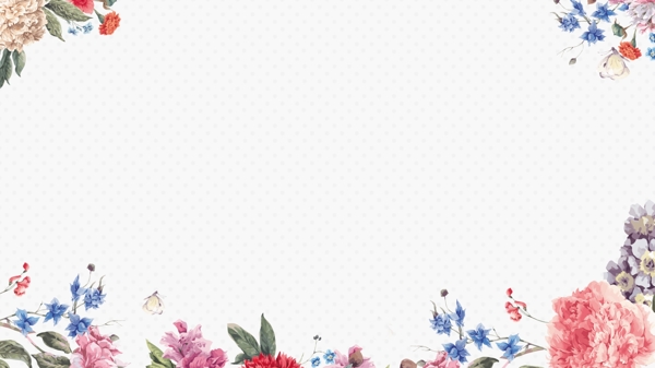 小清新植物花卉边框背景图