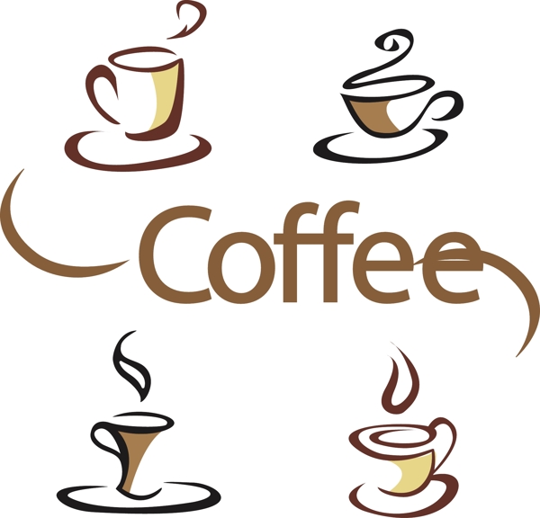 咖啡杯商标logo模板