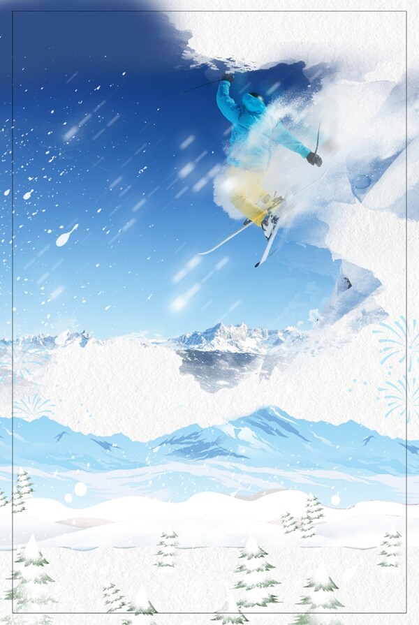 冬季滑雪比赛背景设计