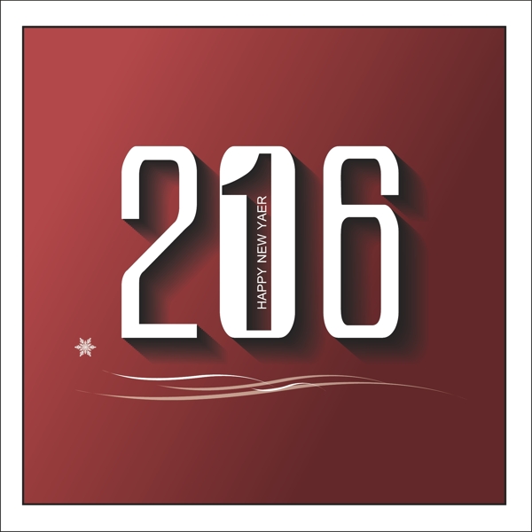 创意2016新年字体设计矢量素材