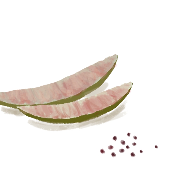 一个吃完的西瓜皮免抠图