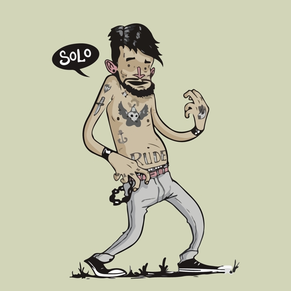 印花矢量圖人物男人文字英文免費(fèi)素材