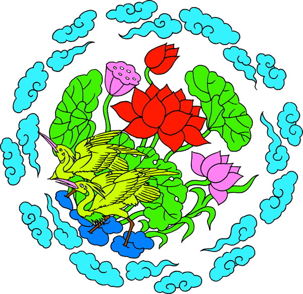 鳥(niǎo)獸吉祥插圖裝飾