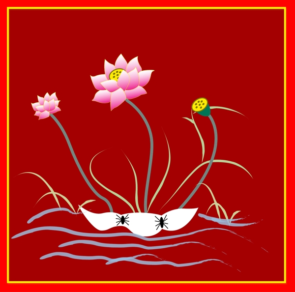 古典荷花圖片