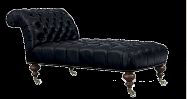 漂亮黑色沙发床免抠png透明图层素材