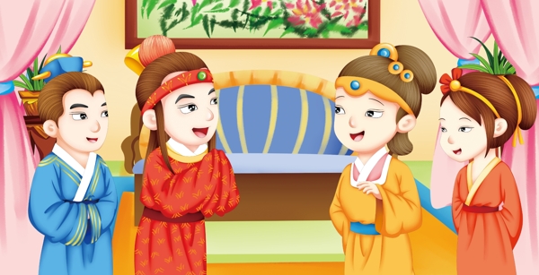 卡通可爱插画绘本红楼梦图6