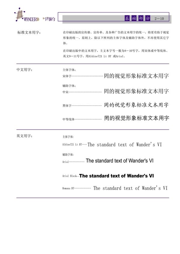 服飾網(wǎng)的WanderVI矢量CDR文件VI設(shè)計VI寶典