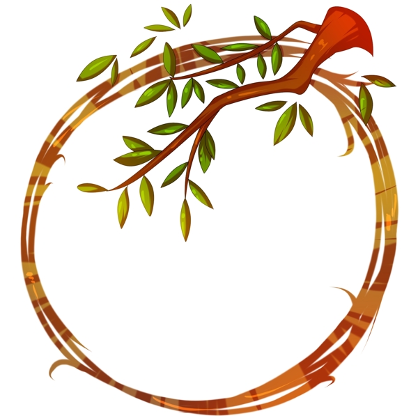 植樹樹枝裝飾邊框