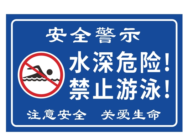 水庫安全警示牌