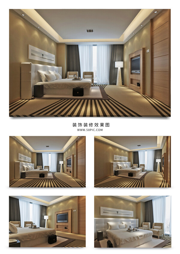 现代风格家装卧室设计效果图