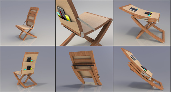 设计的木制折叠椅