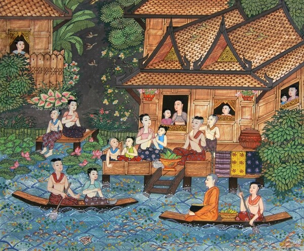 河边的泰国传统生活3图片