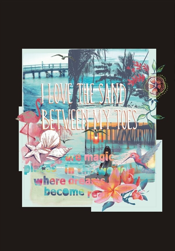 風(fēng)景印花矢量圖下載