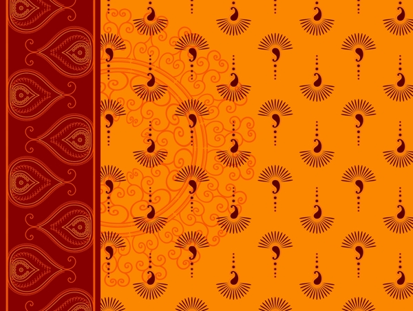 古典印度火腿纹装饰背景矢量素材