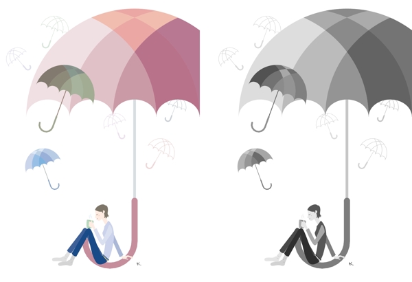 美女與雨傘
