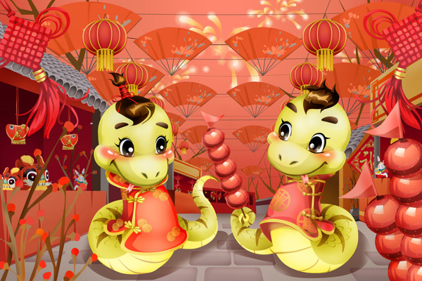 2013春节卡通蛇图片