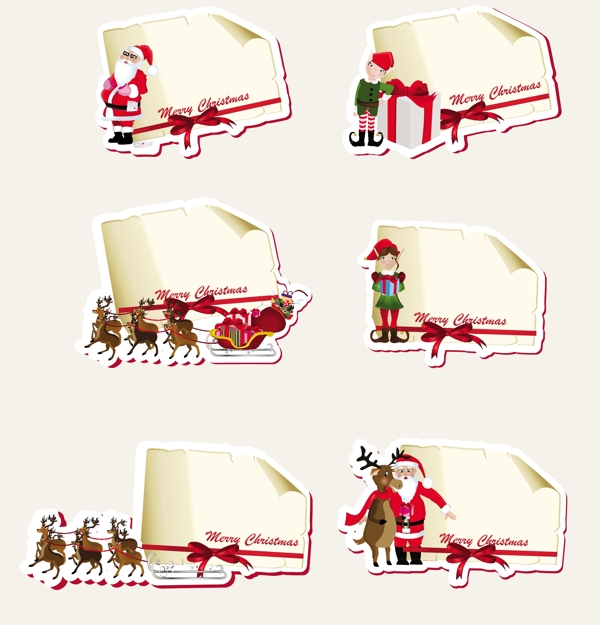 圣诞标签贴纸矢量图片
