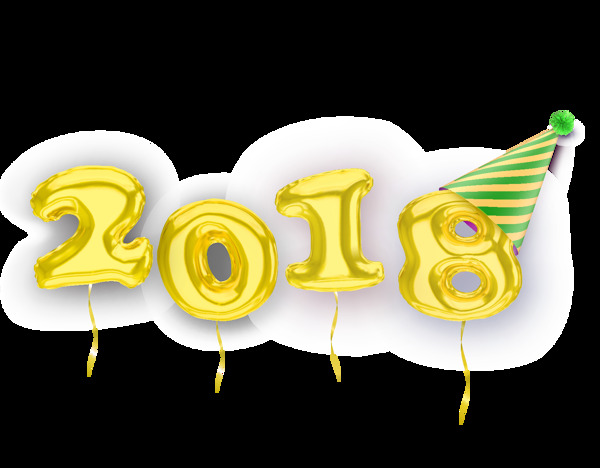 漂浮的2018png元素