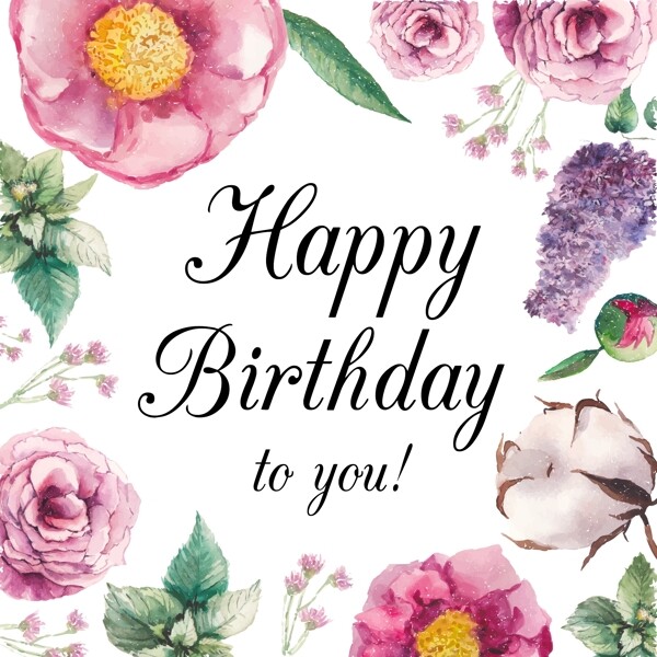 花朵賀卡生日卡片矢量