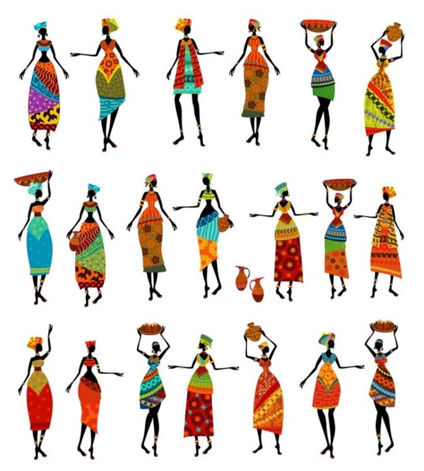 卡通非洲女人图片