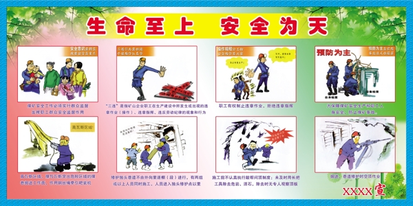 煤礦安全展板圖片