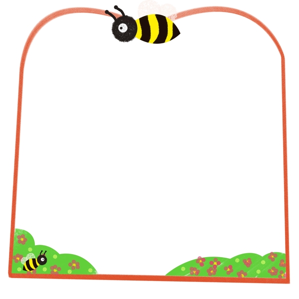 橙色蜜蜂边框插图
