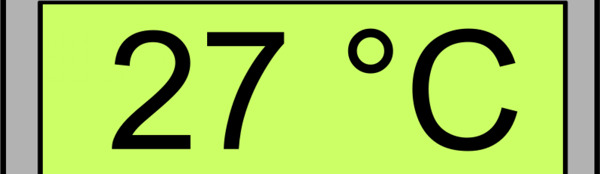 数字温度显示27度的矢量图像
