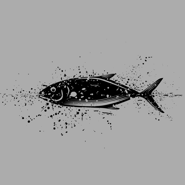 印花矢量圖動(dòng)物魚男裝墨印免費(fèi)素材