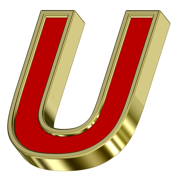 紅與金框字母一信套白色隔離