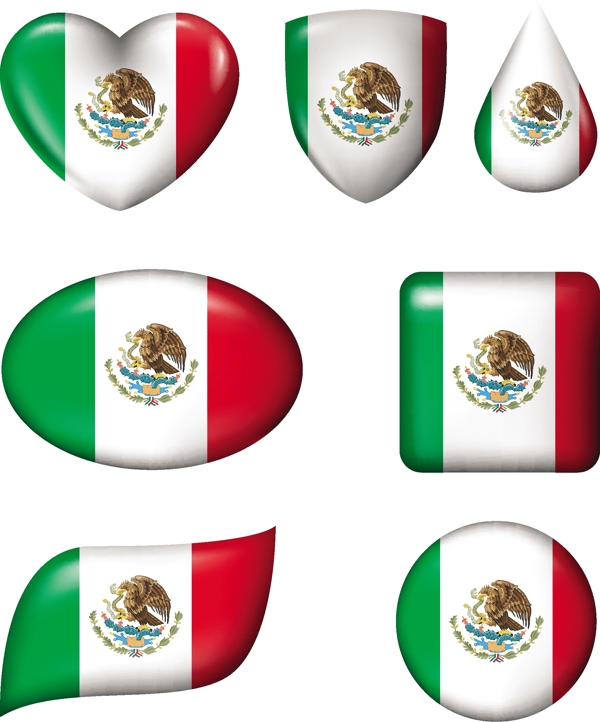 墨西哥国旗形状图案