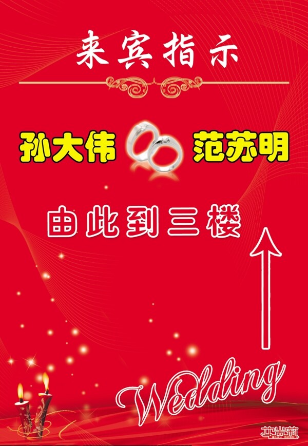 婚慶來賓指示牌圖片
