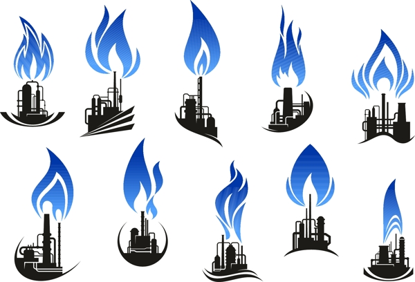 10款石油炼制工业标志矢量图