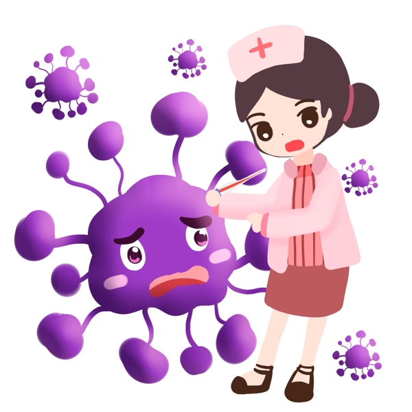 护士为紫色细菌治疗
