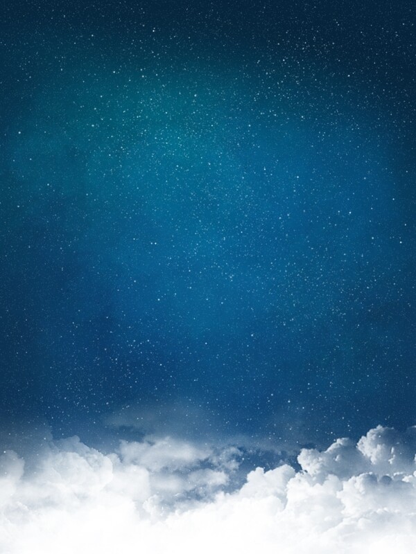 蓝色夜晚星空云层星星点点安静背景