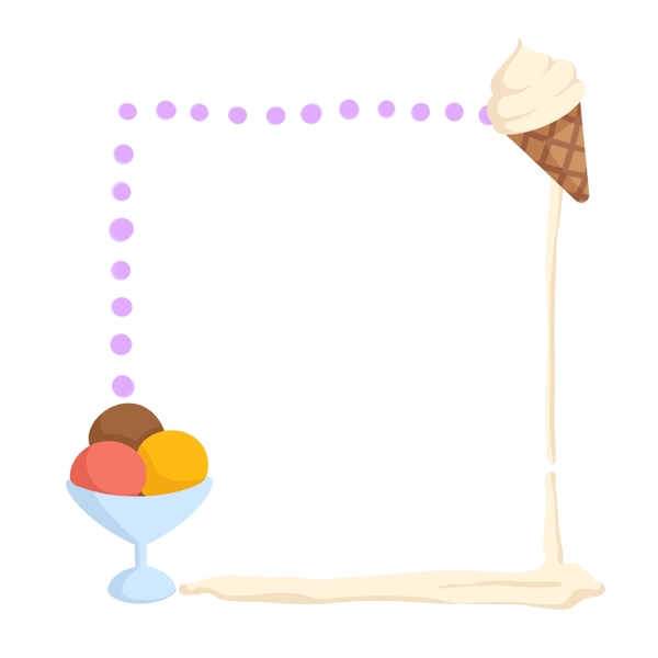 创意美味冰淇淋边框