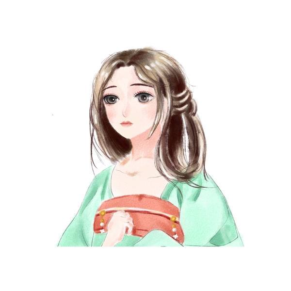 卡通簡約女孩免摳素材