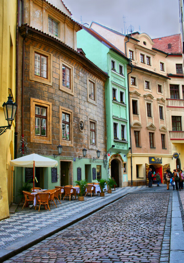 欧式古老城镇街道图片