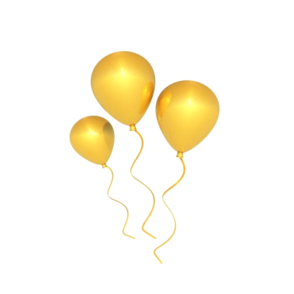 C4D立体漂浮金色气球