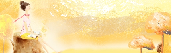 卡通節(jié)氣秋季上新banner背景