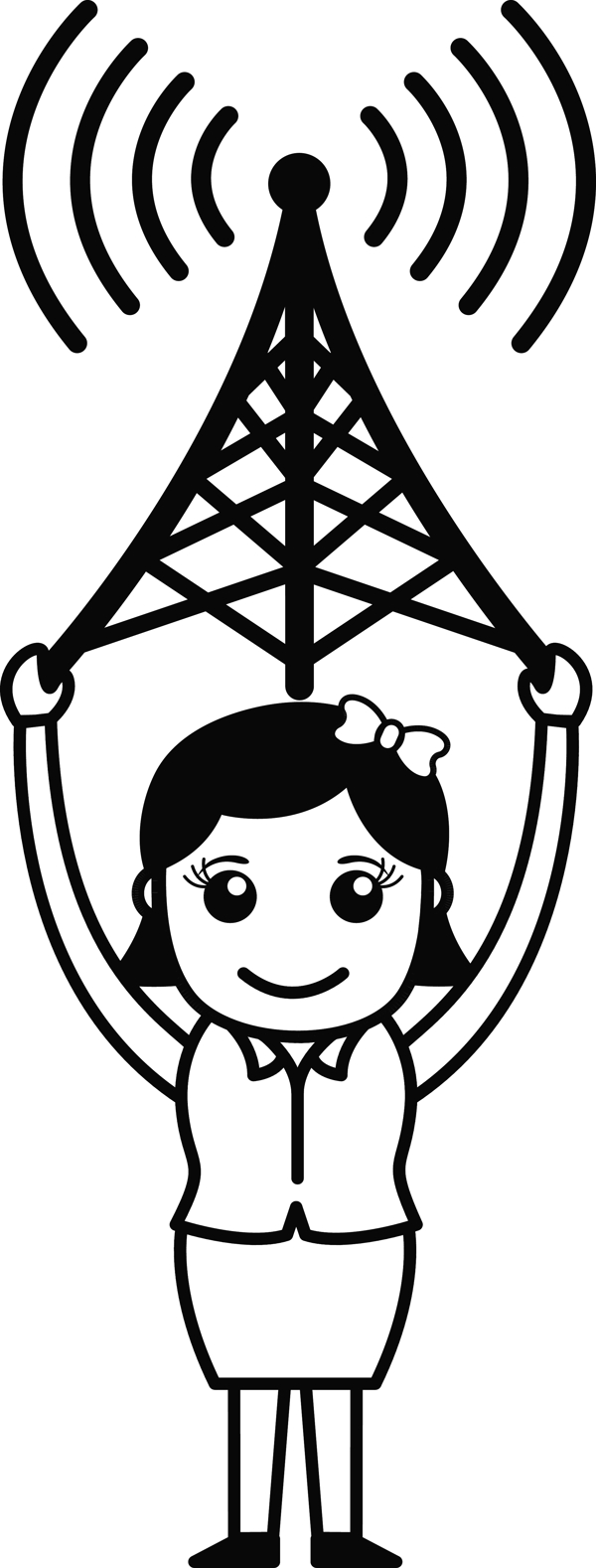 具有網(wǎng)絡(luò)塔的女孩