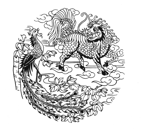 龍鳳呈祥吉祥圖案216