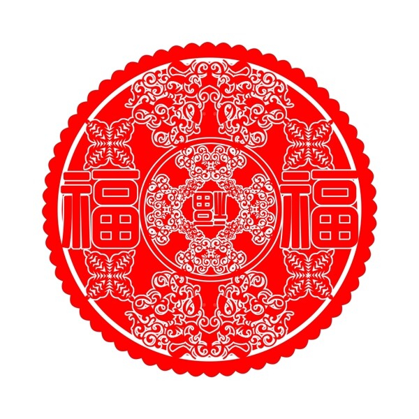 窗花剪紙創(chuàng)意福字素材