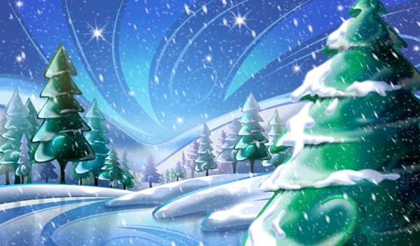 高清创意手绘卡通冬季雪人插画