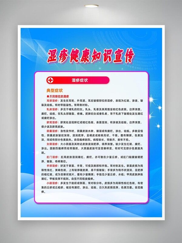 湿疹典型症状健康知识宣传海报