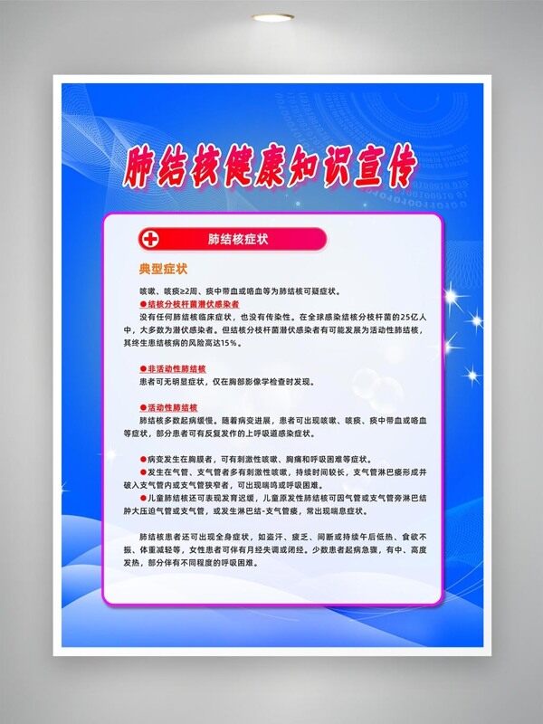 肺結(jié)核典型癥狀知識宣傳海報