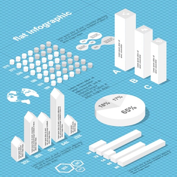 白色柱形商业信息采集设计图