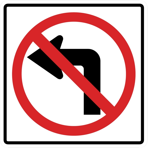 交通图标系列禁止左转图标