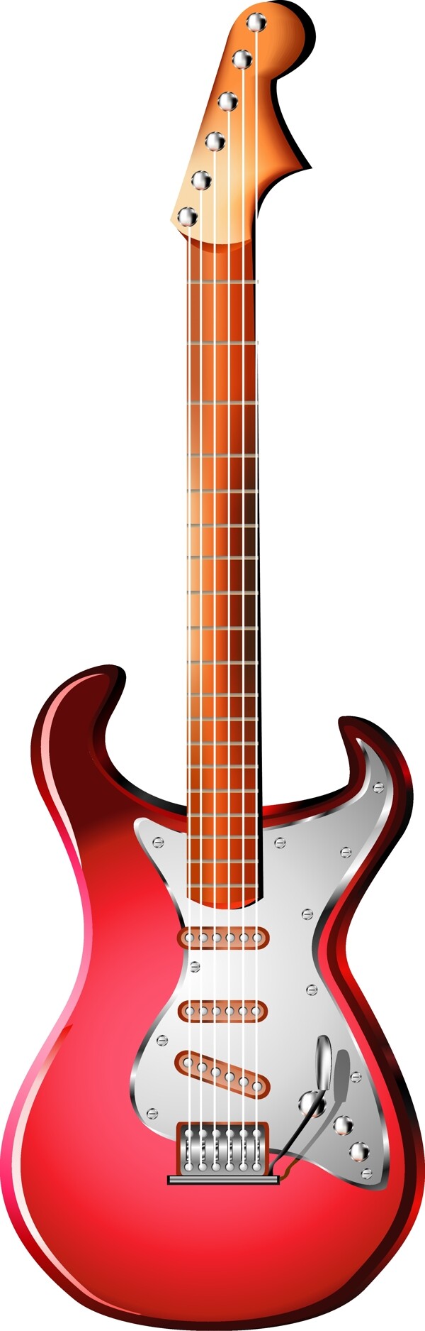 矢量红色吉他元素